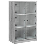 Highboard with Doors Grey Sonoma 68x37x109 cm Engineered Wood 3295855