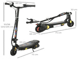 Foldable Electric Scooter, with LED Headlight, for Ages 7-14 Years - Black T3398P347578