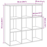 Book Cabinet Old Wood 98x29x97.5 cm 855968