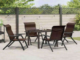 Garden Dining Set 5 pcs Brown Powder-Coated Steel 3379262