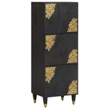 Highboard with Shelf Black 40 x 33 x 110 cm Solid Mango Wood 4018837