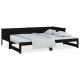 Pull-out Day Bed without Mattress Black 2x cm 820261