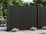 Fence Panel 9 pcs 1580 x 186.5 cm WPC and Aluminium Black 3429491