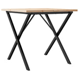 ZNTS Dining Table X-Frame 80x80x75.5 cm Solid Wood Pine and Steel 3282761