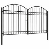 Fence Gate "ASSEN" Double Door with Arched Top Steel 300x200 cm 146341