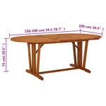 Garden Table 200x100x75 cm Solid Wood Eucalyptus 316072