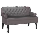 Bench Grey 119.5 x 64.5 x 75 cm Faux Leather 42019297