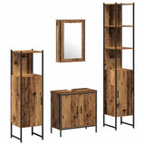 Bathroom Furniture Set with Door 4 pcs Brown 33 x 33 x 185.5 cm 3332597
