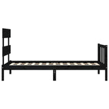 Bed Frame without Mattress Black 100x200 cm Solid Wood Pine 3193265