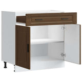 Kitchen Base Cabinet Porto Brown Oak Engineered Wood 853984