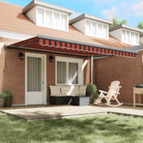 Retractable Awning Orange and Brown 4.5x3 m Fabric and Aluminium 3154569