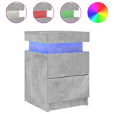 ZNTS Bedside Cabinets with LED Lights 2 pcs Concrete Grey 35x39x55 cm 836756