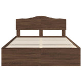 Bed Frame with Drawer Brown Oak 140 x 190 cm Engineer Wood 3413011