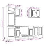 7 Piece Kitchen Cabinet Set Kalmar Black Engineered Wood 3314762