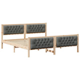 Bed Frame with Headboard Dark Grey 160 x 200 cm Solid Pine Wood 3394279
