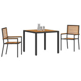 Garden Dining Set 3 pcs Black and Brown Poly Rattan 3365434