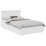 Storage Bed with Headboard White 120 x 190 cm Engineered Wood 3410819