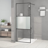 Walk-in Shower Wall Black 80x195 cm Half Frosted ESG Glass 152105