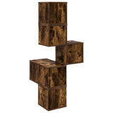 Wall Corner Shelf Smoked Oak 48 x 48 x 120 cm Engineered Wood 8012232
