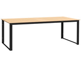 Garden Table for 6 People, 160 x 80 x 75 cm Rectangle Outdoor Dining Table with Slatted Top, Metal T3398P328008