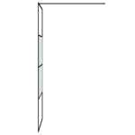 Walk-in Shower Wall Black 80x195 cm Half Frosted ESG Glass 152125