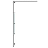 Walk-in Shower Wall Black 80x195 cm Half Frosted ESG Glass 152125