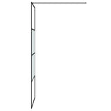 Walk-in Shower Wall Black 80x195 cm Half Frosted ESG Glass 152125
