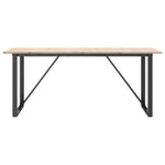 ZNTS Dining Table O-Frame 180x90x75 cm Solid Wood Pine and Cast Iron 3282678