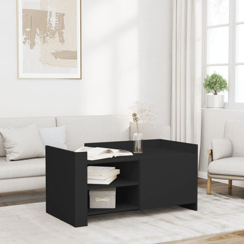 ZNTS Coffee Table Black 100x50x50 cm Engineered Wood 848361