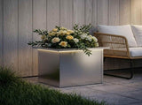 Garden Planter with LED Silver 30 x 40 x 30 cm Galvanised Steel 8008080