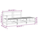 ZNTS 3 Piece Garden Lounge Set Solid Wood Douglas 825525