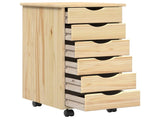 Desk and Rolling Cabinet Set MOSS 2 pcs Brown 3438789