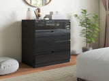 Chest of Four High Gloss Front Drawers - Black T3398P548076