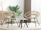 Dining Chair 2 pcs Rattan and Iron Natural 54 x 65 x 82 cm 42011560
