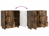 Sideboard Smoked Oak 66 x 34.5 x 90 cm Engineered Wood 893940