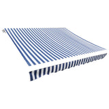 Awning Top Sunshade Canvas Blue & White 3.5x2.5 m 143699