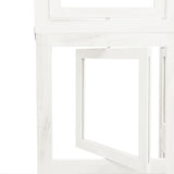 Room Divider 3 Panels White Solid Wood Paulownia 358687