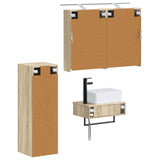 Bathroom Cabinet Set 4 pcs Sonoma Oak Engineered Wood 3407385