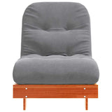Futon Sofa Bed with Mattress Wax Brown 70x206x11 cm Solid Wood Pine 846753