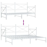 Daybed with Trundle without Mattress White 100x190 cm Steel 4104690