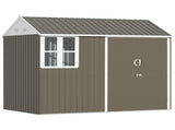 8 x 6 ft Galvanised Garden Shed, Outsoor Metal Storage Shed with Double Doors Window Air Vents for T3398P318755