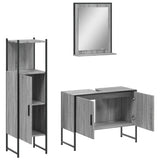 3 Piece Bathroom Cabinet Set Grey Sonoma Engineered Wood 3214352