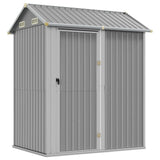Garden Shed Light Grey 192x152.5x237 cm Galvanised Steel 364530
