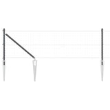 Ground Spike Fence Post 52 pcs Grey Powder-Coated Steel 3350186