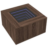 Coffee Table with LED Brown Oak 60x60x40 cm Engineered Wood 847573