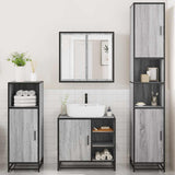 4 Piece Bathroom Furniture Set Grey Sonoma Engineered Wood 3301208