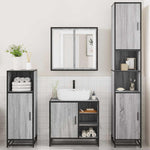 ZNTS 4 Piece Bathroom Furniture Set Grey Sonoma Engineered Wood 3301208