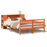Bookcase Bed without Mattress Wax Brown 140x190 cm Solid Wood Pine 3321864