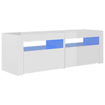 ZNTS TV Cabinet with LED Lights High Gloss White 120x35x40 cm 804361