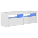 ZNTS TV Cabinet with LED Lights High Gloss White 120x35x40 cm 804361